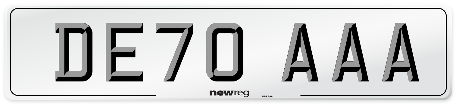 DE70 AAA Number Plate from New Reg